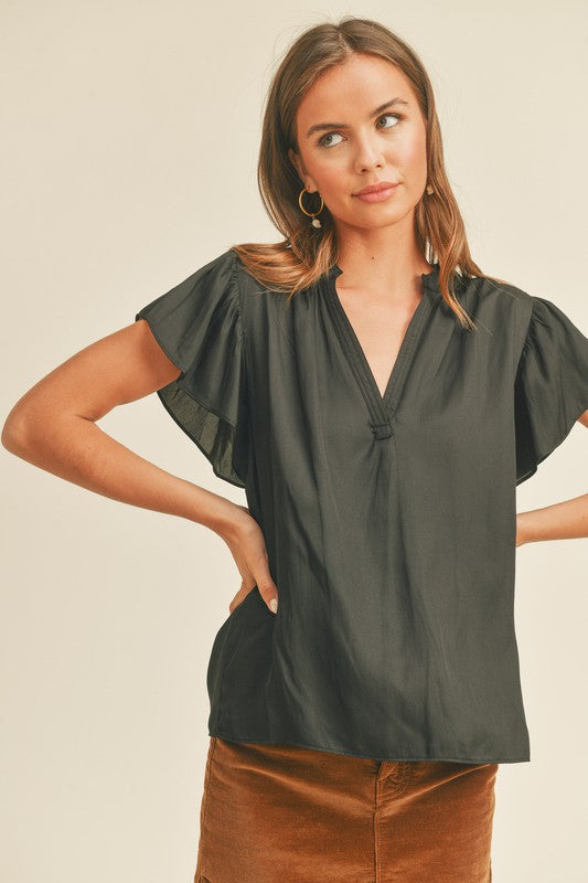 Mira Flutter Sleeve Blouse