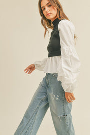 Rose Shirt Sleeve Sweater