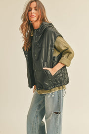 Orion Faux Leather Puffer Vest