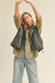 Orion Faux Leather Puffer Vest