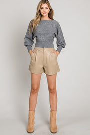 Kylie Cropped Cable Knit