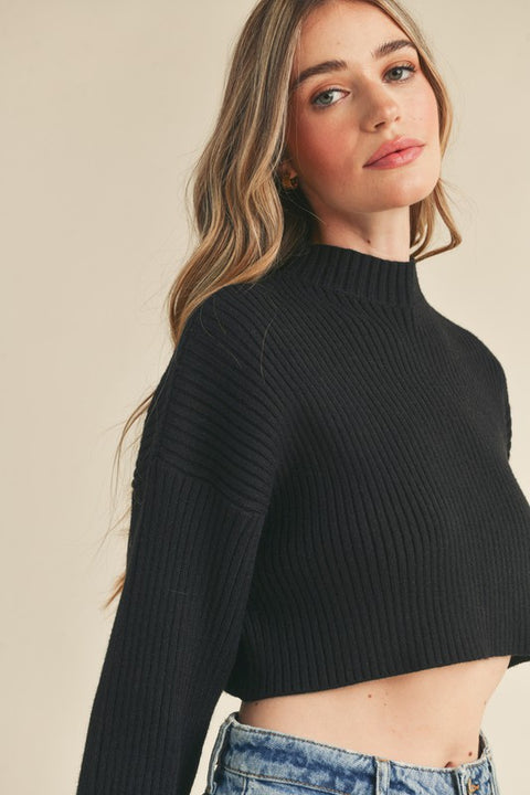 Laurel Ribbed Crop Sweater