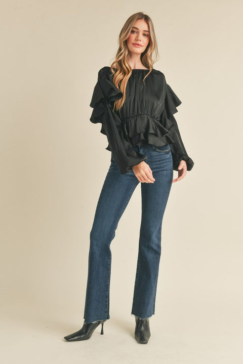 Taiga Ruffle Peplum Top