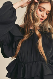 Taiga Ruffle Peplum Top