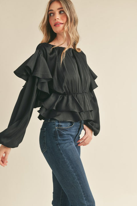 Taiga Ruffle Peplum Top