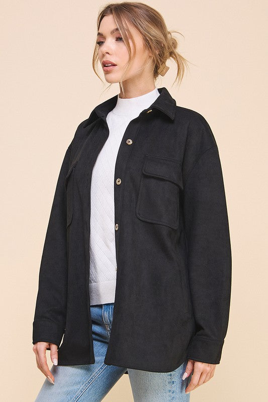 Gracie Microsuede Shacket