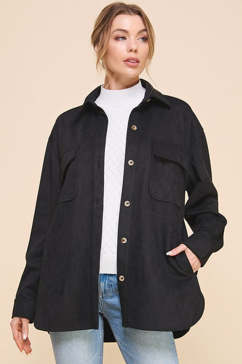 Gracie Microsuede Shacket