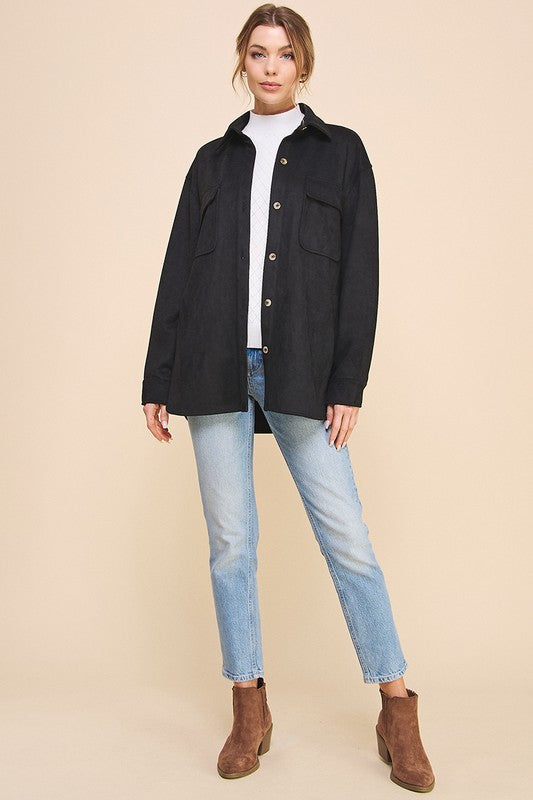 Gracie Microsuede Shacket