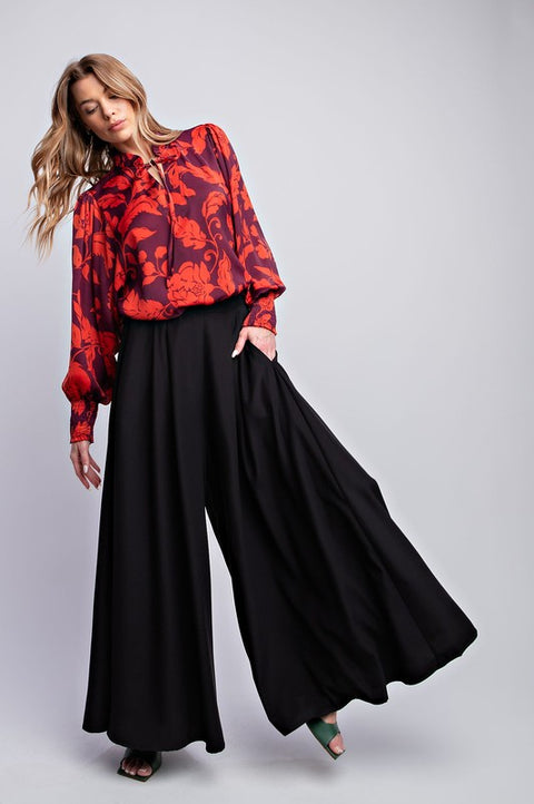 Dobby Wide Leg Pants