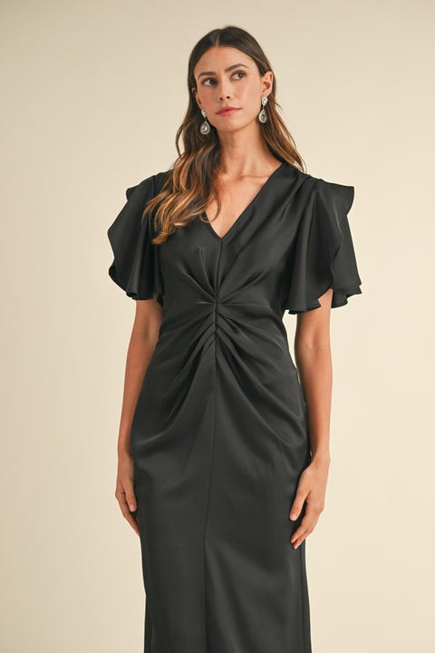 Ansley Satin MIdi Dress