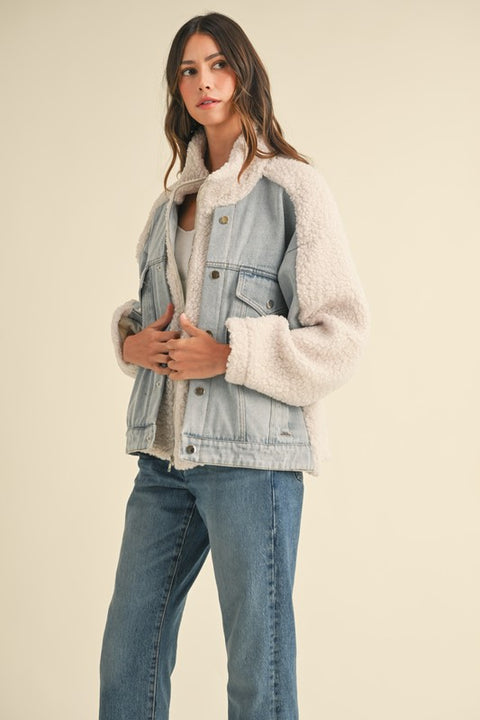 Calla Fleece Denim Jacket