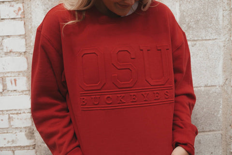 Ohio State Embossed Crewneck