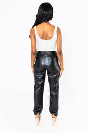 Gomez Vegan Leather High Waisted Ankle Pant