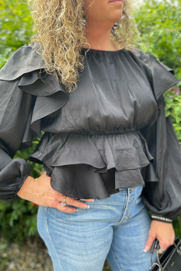 Taiga Ruffle Peplum Top