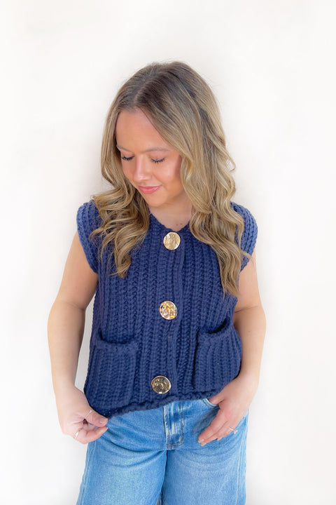 Rosa Sleeveless Button Vest