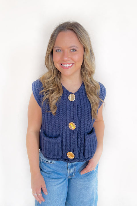 Rosa Sleeveless Button Vest