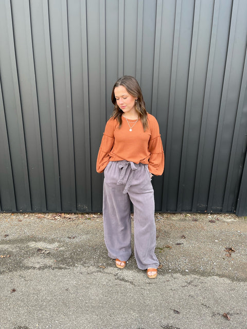 Elina Waffle Cut Long Sleeve