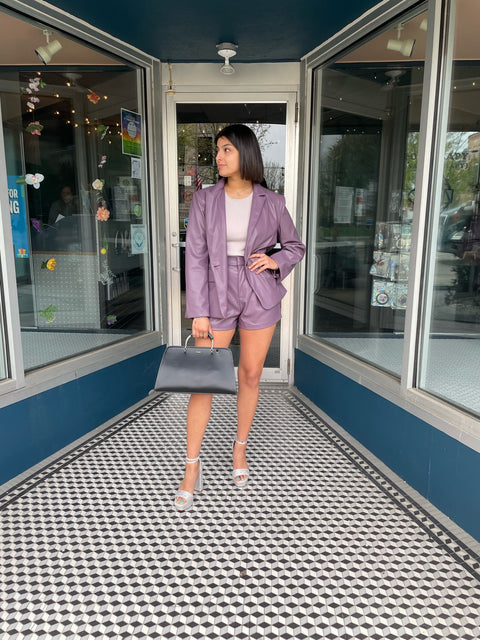 Perry Faux Leather Blazer