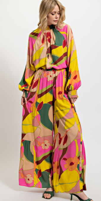 Pyper Printed Wide Leg Bottoms