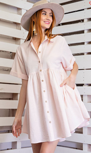 Hattie Pinstripe Shirt Dress