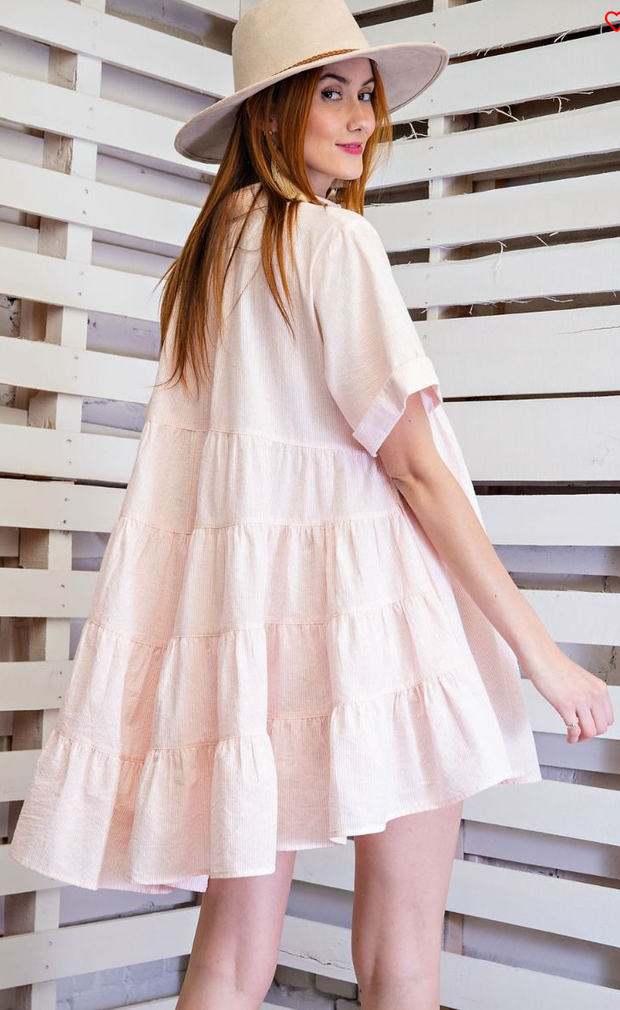 Hattie Pinstripe Shirt Dress