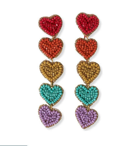 Christina Rainbow Heart Earrings