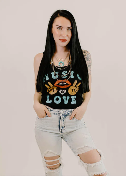 "Music is Love" Ribbed Tank
