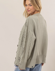 Paula Distressed Cardi