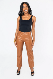 Gomez Vegan Leather High Waisted Ankle Pant