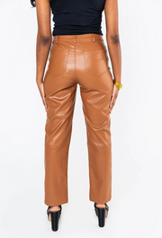 Gomez Vegan Leather High Waisted Ankle Pant