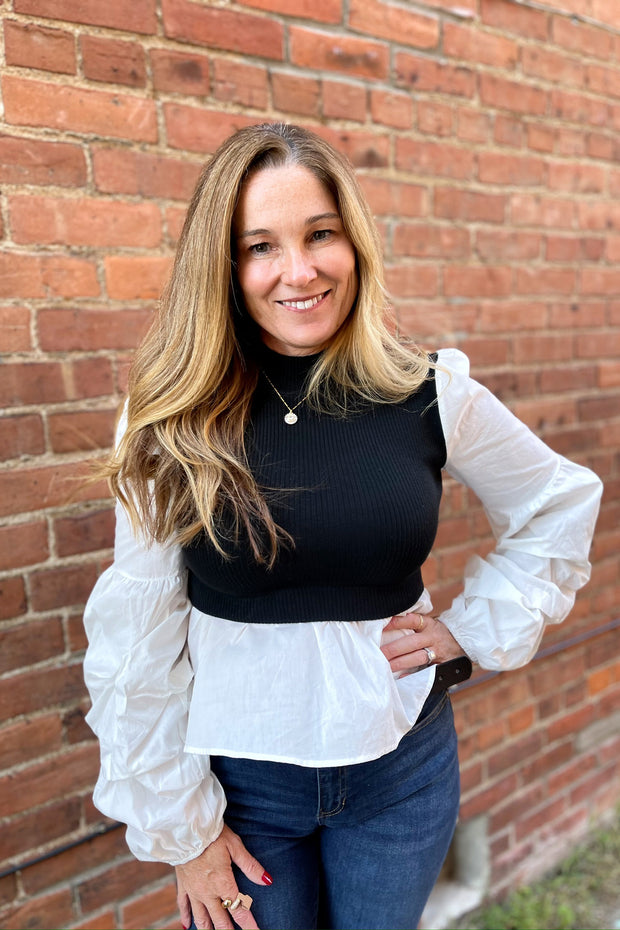 Rose Shirt Sleeve Sweater