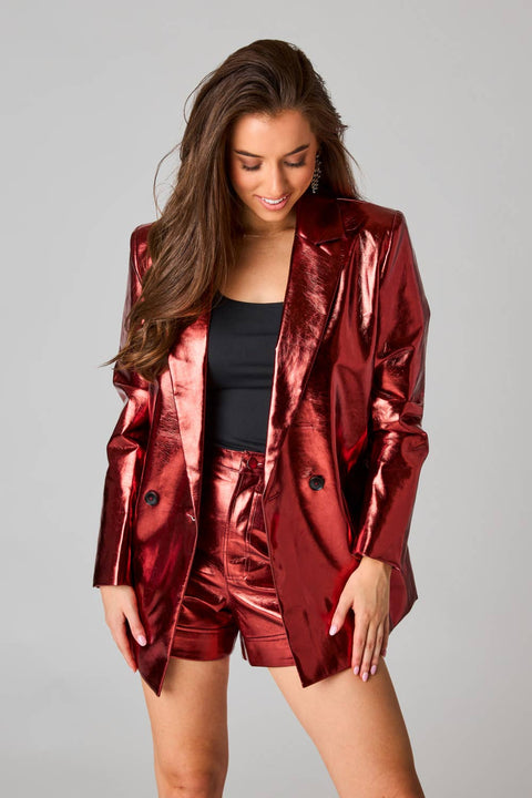 Avery Oversized Metallic Blazer