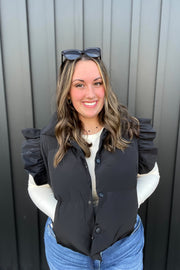 Charlotte Ruffle Puffer Vest