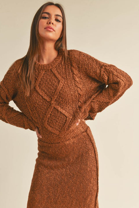 Mia Cable Knitted Sweater Top