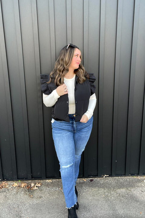 Charlotte Ruffle Puffer Vest