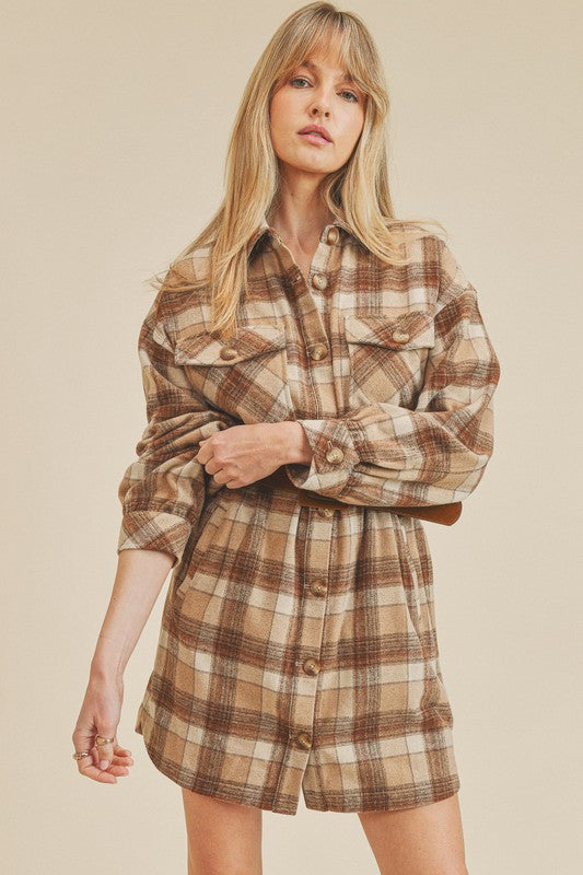 Kyler Plaid Shirt Dress