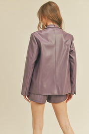 Perry Faux Leather Blazer