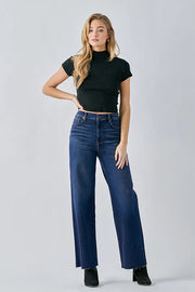 Logan Dark Wash Clean Stretch Dad Jean