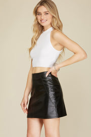Wells Faux Leather Mini Skirt