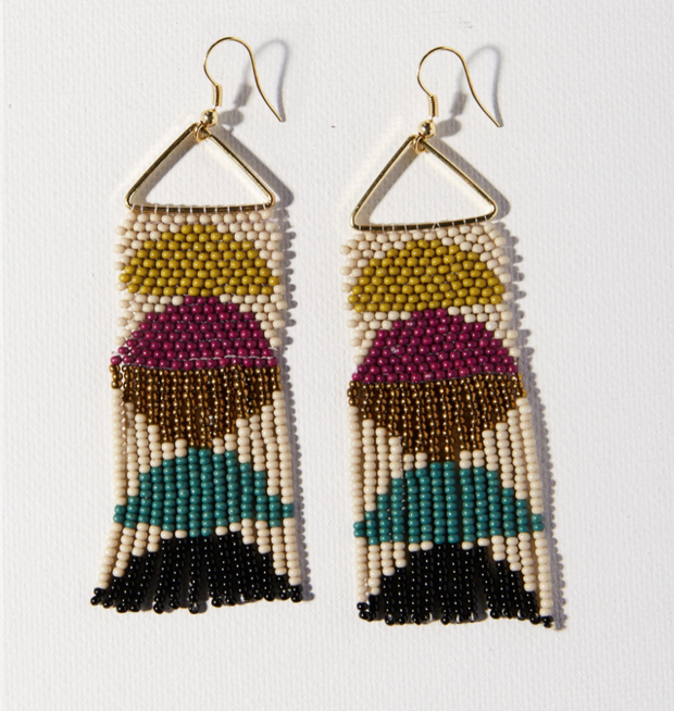 Half Circles On Triangle Earring
