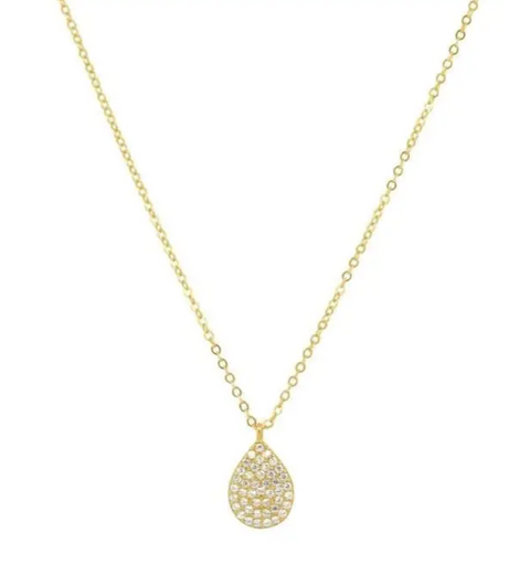 Maura Pave Teardrop Necklace