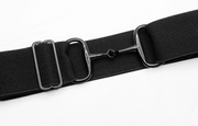 Black Snaffle Bit Elastic Belt (Youth-Adult 2XL)2"