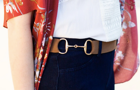 Gold Snaffle Elastic Belt (Youth-Adult 2XL)1.5"