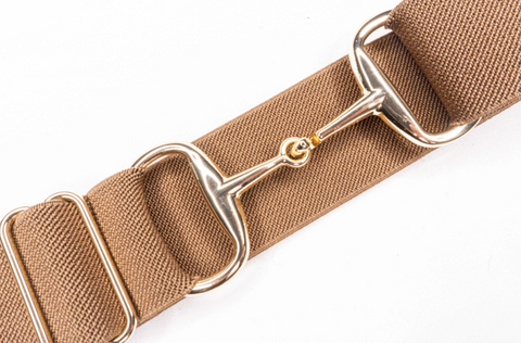 Gold Snaffle Elastic Belt (Youth-Adult 2XL)1.5"