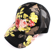 Cotton Rose Print Mesh Ball Cap C.C. Beanie