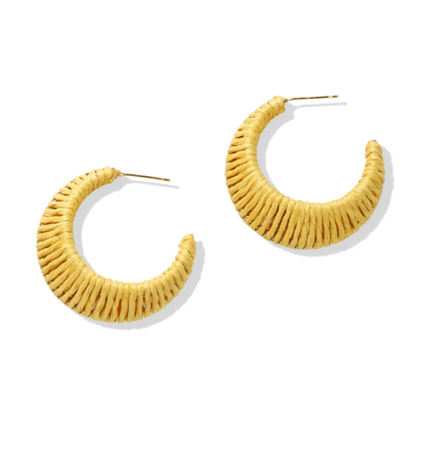 Raffia Wrapped Hoop Earrings