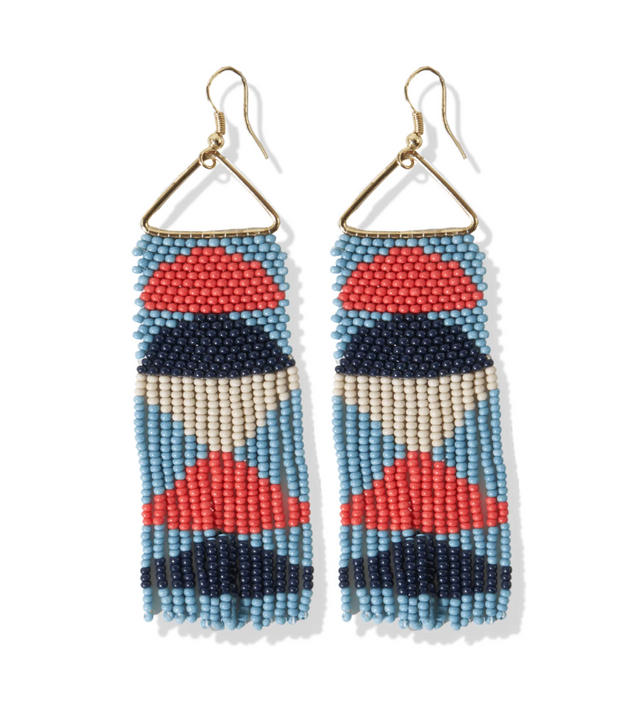 Half Circles On Triangle Earring