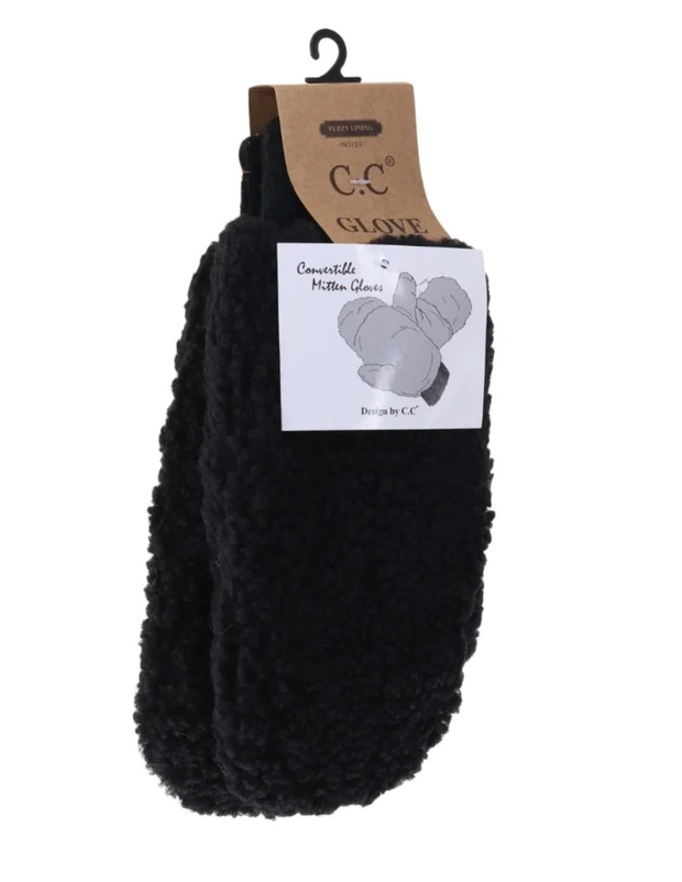 Fuzzy Lined Sherpa Convertible C.C Mitten