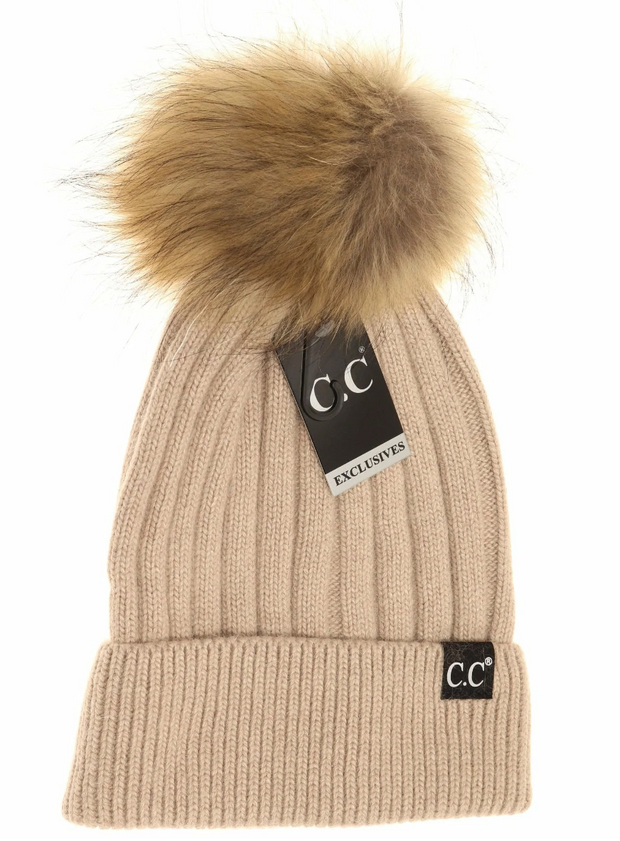 CC Exclusive - Black Label Special Edition Solid Ribbed Knit Beanie