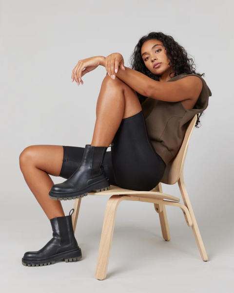 Faux Leather Bike Short